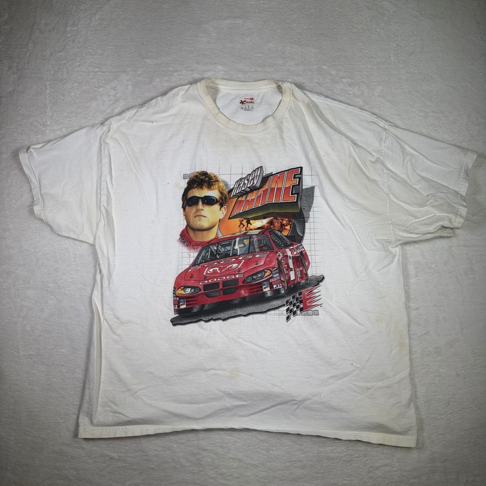 Chase Authentics Dale Earnhardt‎ Jr. 9 Dodge Nascar Racing T Shirt XL White
